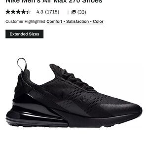 Nike Air Max 270 Triple Black Sneakers